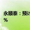 永顺泰：预计上半年净利同比增长132%-200%