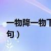 一物降一物下一句该怎么说（一物降一物下一句）