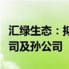 汇绿生态：拟与关联方共同投资设立海外子公司及孙公司