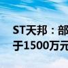 ST天邦：部分董监高及核心人员拟增持不低于1500万元股份
