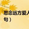 思念远方爱人的诗句大全（思念远方爱人的诗句）