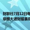财联社7月12日电，标普500银行指数下跌2.2%。富国银行、摩根大通财报表现不佳。