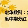 宏华数科：公司实际控制人提议实施2024年度中期分红