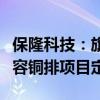 保隆科技：旗下巴斯巴公司获得新能源汽车电容铜排项目定点
