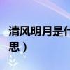 清风明月是什么意思造句（清风明月是什么意思）