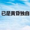已是黄昏独自愁的下一句（已是黄昏独自愁）