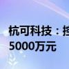 杭可科技：控股股东提议中期分红金额不低于5000万元