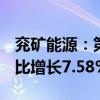 兖矿能源：第二季度商品煤销量3661万吨 同比增长7.58%