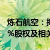 炼石航空：拟公开挂牌转让陕西炼石矿业100%股权及相关债权