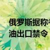 俄罗斯据称考虑禁止柴油出口 还可能延长汽油出口禁令