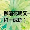 柳暗花明又一村是什么成语（柳暗花明又一村打一成语）