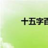 十五字百科（十五字是什么意思）