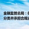 金融监管总局：保险资产管理公司应当对受托资产进行风险分类并承担合规责任