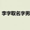 李字取名字男孩子（李取名男孩100分名字）