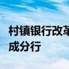 村镇银行改革化险新探索被主发起行吸收合并成分行