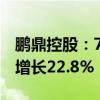 鹏鼎控股：7月合并营业收入26.74亿元 同比增长22.8%