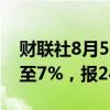 财联社8月5日电，韩国KOSPI指数跌幅扩大至7%，报2488.22点。