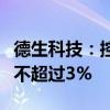 德生科技：控股股东虢晓彬计划减持公司股份不超过3%