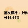 浦发银行：上半年营业收入882.48亿元 归母净利润同比增长16.64%