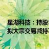 星湖科技：持股5%以上股东伊品集团及一致行动人铁小荣拟大宗交易减持不超过公司总股本的2%