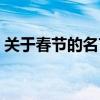 关于春节的名言警句诗句（关于春节的名言）