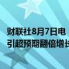财联社8月7日电，超微电脑美股盘前跌近12%，本季销售指引超预期翻倍增长，宣布1股拆10股。