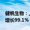 健帆生物：上半年实现净利润5.53亿元 同比增长99.1%