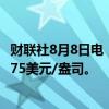 财联社8月8日电，现货黄金日内涨幅扩大至1%，现报2406.75美元/盎司。