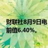 财联社8月9日电，加拿大7月失业率为6.4%，预期6.50%，前值6.40%。