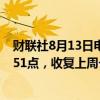 财联社8月13日电，日经225指数收盘涨3.45%，报36232.51点，收复上周一12.4%的跌幅。