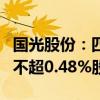国光股份：四川发展国光成长一号拟减持公司不超0.48%股份