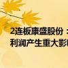 2连板康盛股份：增资扩股引入战略投资者预计不会对公司利润产生重大影响