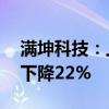 满坤科技：上半年净利润3896.73万元 同比下降22%