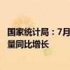 国家统计局：7月规模以上工业619种产品中有367种产品产量同比增长
