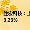 胜宏科技：上半年净利润4.59亿元 同比增长33.23%