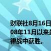 财联社8月16日电，拜耳欧股一度上涨12%，单日涨幅创2008年11月以来最大。公司在有关Roundup除草剂致癌的法律战中获胜。