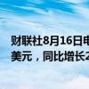 财联社8月16日电，金沙中国有限公司上半年净营收35.5亿美元，同比增长22%。