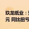 玖龙纸业：预期年度股东应占盈利约7至8亿元 同比扭亏为盈