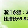 浙江永强：2024年上半年净利润5.08亿元 同比增长69.82%