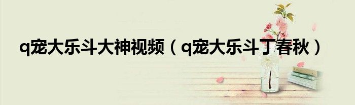 q宠大乐斗文字版（q宠大乐斗战斗力排名）