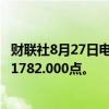 财联社8月27日电，富时A50期指连续夜盘收跌0.10%，报11782.000点。