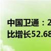 中国卫通：2024年上半年净利润4.06亿元 同比增长52.68%