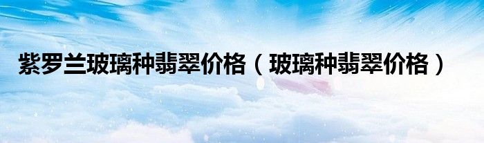 紫罗兰翡翠的介绍（玻璃种紫罗兰翡翠原石）
