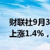 财联社9月3日电，波罗的海干散货运价指数上涨1.4%，报1947点。