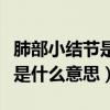 肺部小结节是什么意思是肺癌吗（肺部小结节是什么意思）