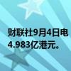 财联社9月4日电，美团于9月4日回购420万股，交易金额为4.983亿港元。