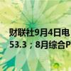 财联社9月4日电，欧元区8月服务业PMI终值为52.9，预期53.3；8月综合PMI终值为51，预期51.2。