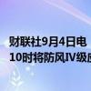 财联社9月4日电，广东省防汛防旱防风总指挥部已于9月4日10时将防风Ⅳ级应急响应提升为防风Ⅲ级应急响应。