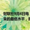 财联社9月4日电，英国10年期国债收益率跌至自8月23日以来的最低水平，报3.962%，最新下跌3个基点。