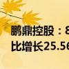 鹏鼎控股：8月合并营业收入为36.75亿元 同比增长25.56%